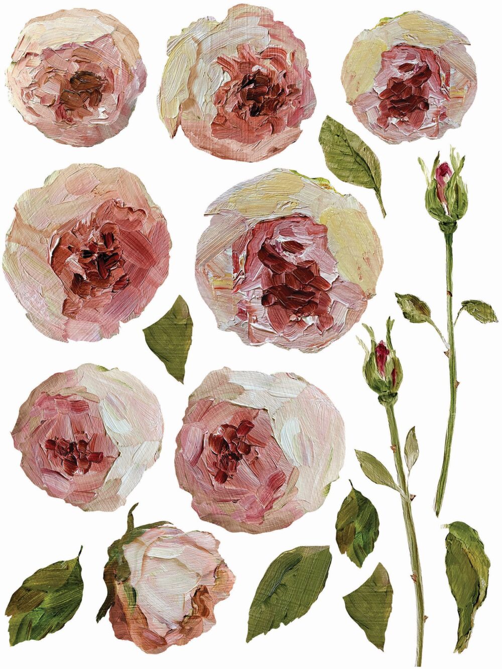 PAINTERLY FLORALS transfer decorativ – set de 8 pagini A3 - imagine 5