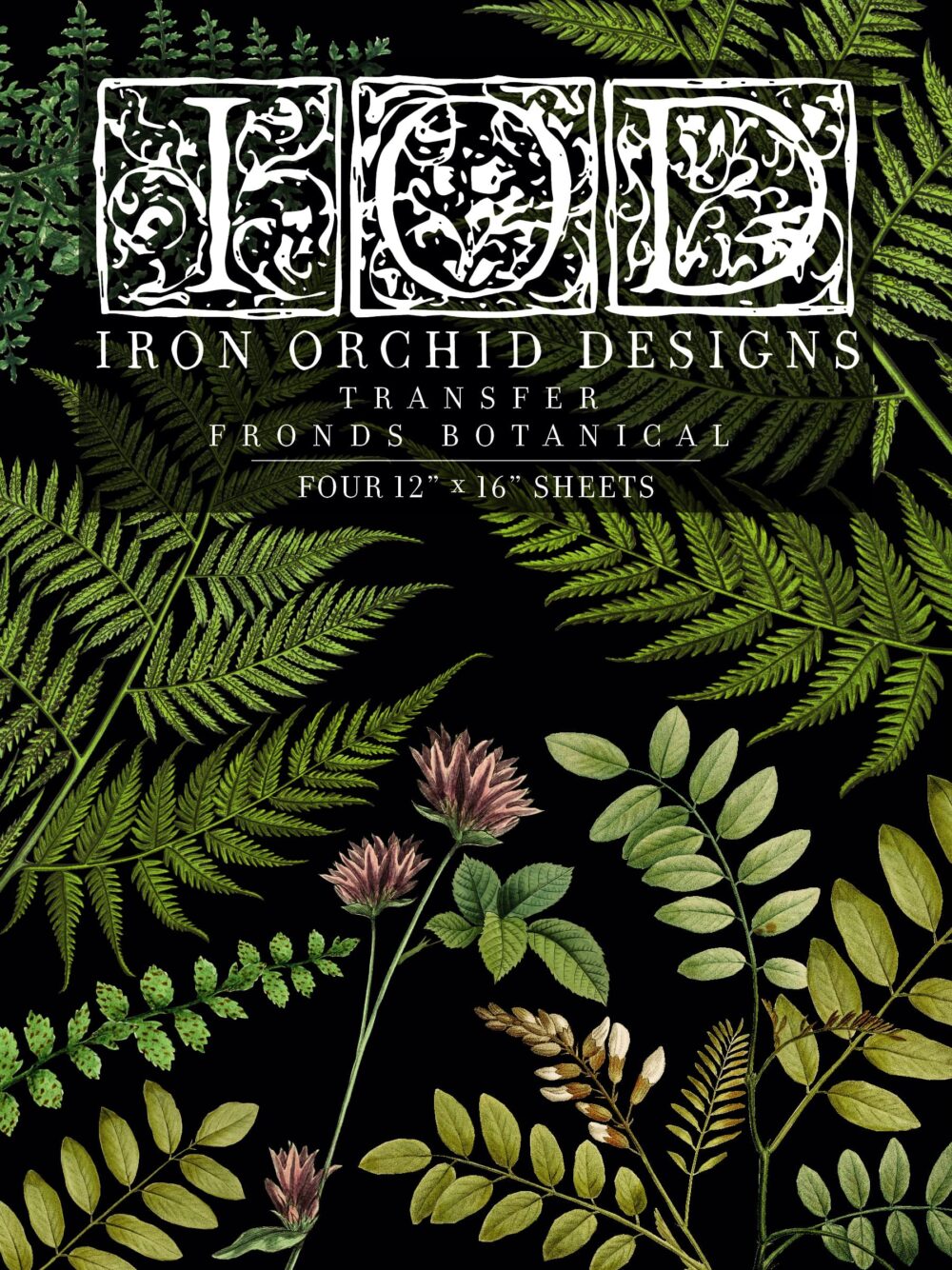 FRONDS BOTANICAL – transfer decorativ IOD set 4 pagini