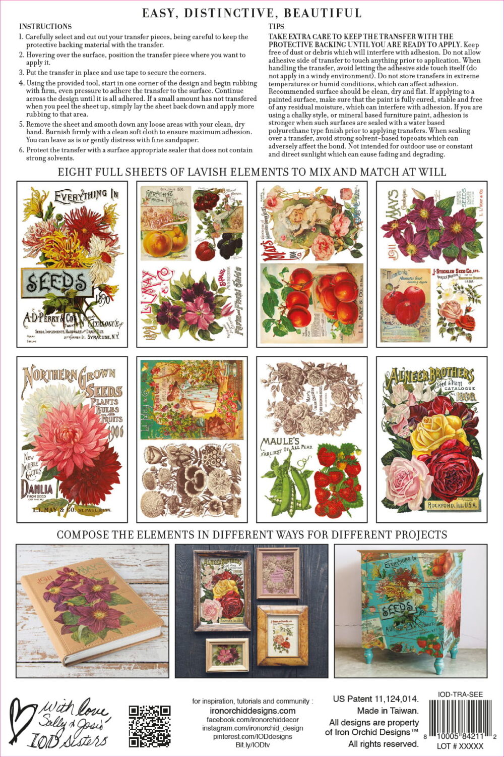 SEED – transfer decorativ – set de 8 pagini A4 - imagine 2