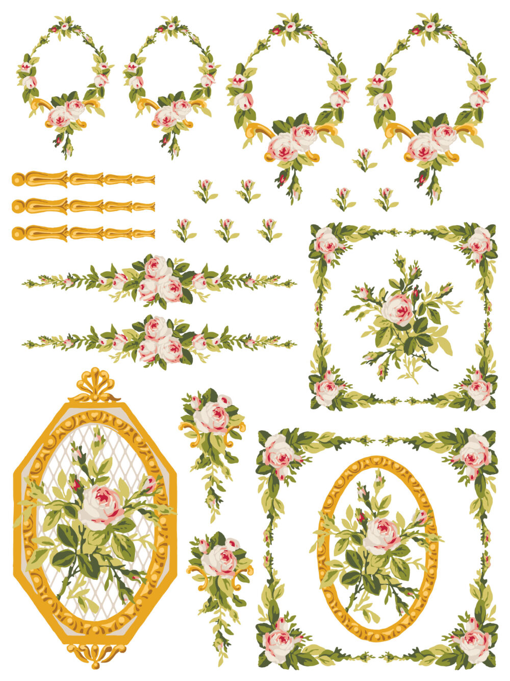 Petite Fleur Pink – IOD Paint Inlay – set 4 pagini A3 – Nou (Ediție Limitată) - imagine 6