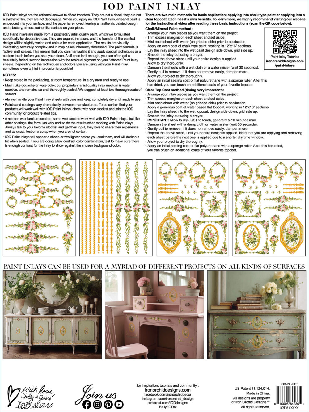 Petite Fleur Pink – IOD Paint Inlay – set 4 pagini A3 – Nou (Ediție Limitată) - imagine 9