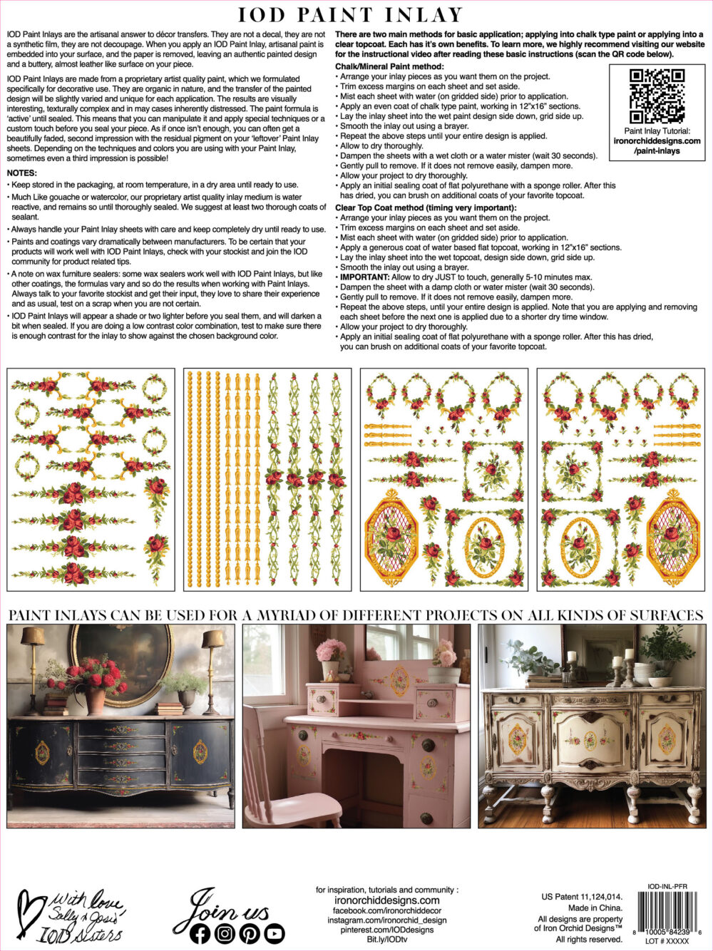 Petite Fleur Red – IOD Paint Inlay – set 4 pagini A3 – Nou (Ediție Limitată) - imagine 9