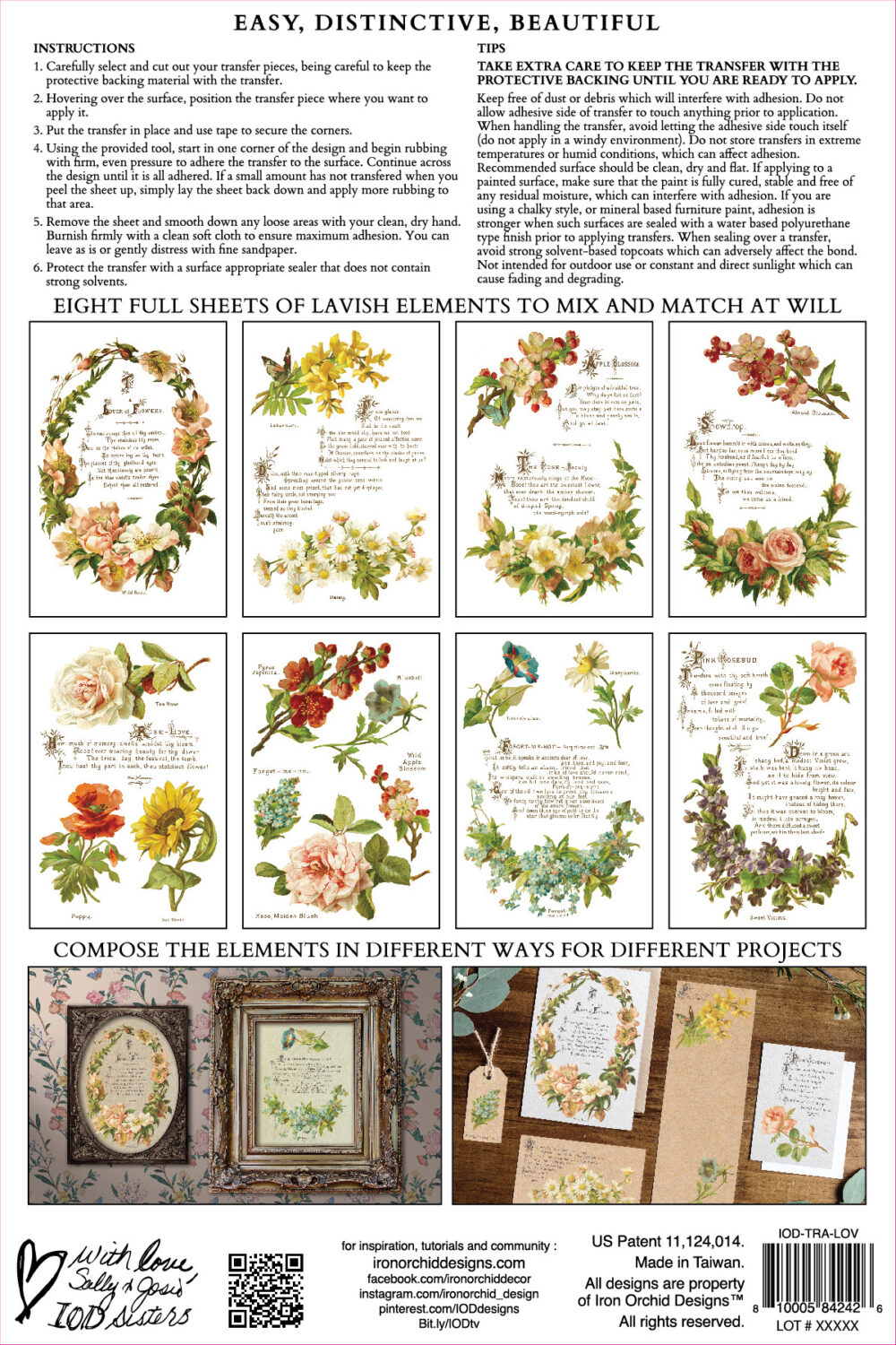 Lover of Flowers – transfer decorativ – set de 8 pagini A4 - imagine 10