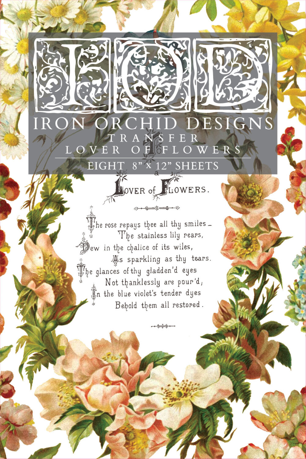 Lover of Flowers – transfer decorativ – set de 8 pagini A4