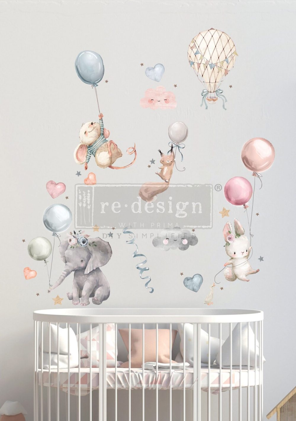 Redesign Transfer decorativ sweet dreams ilustrații animale din provesti cu baloane