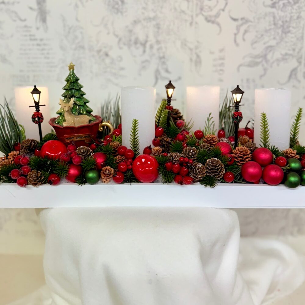 Aranjament Crăciun pentru advent cu instalație led