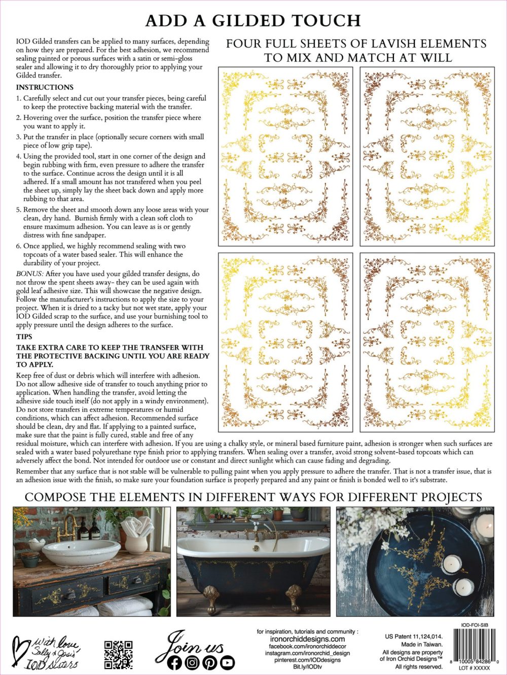 Si Belle – set transfer decorativ cu folie aurie – 4 pagini A3 - Nou - imagine 6