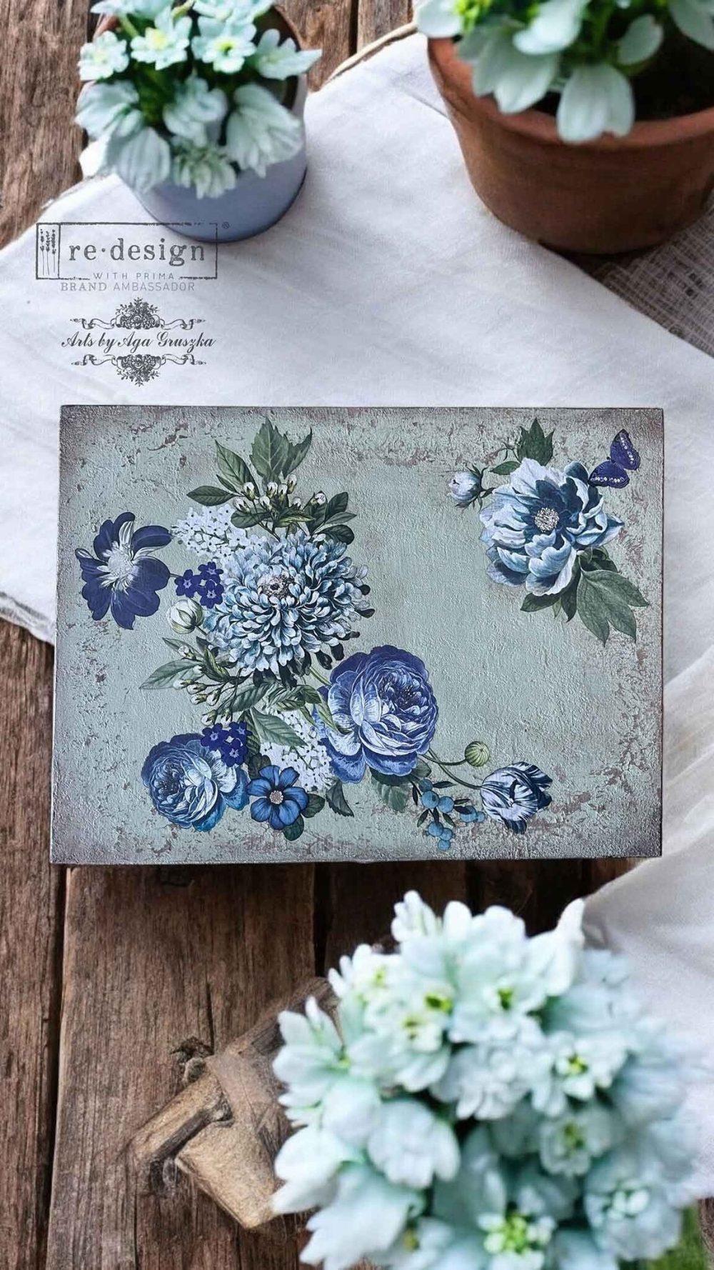 Redesign - Transfer decorativ - Indigo Petals
