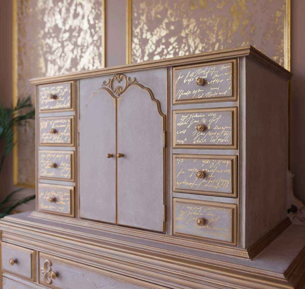 Redesign transfer decorativ shimmering script kacha