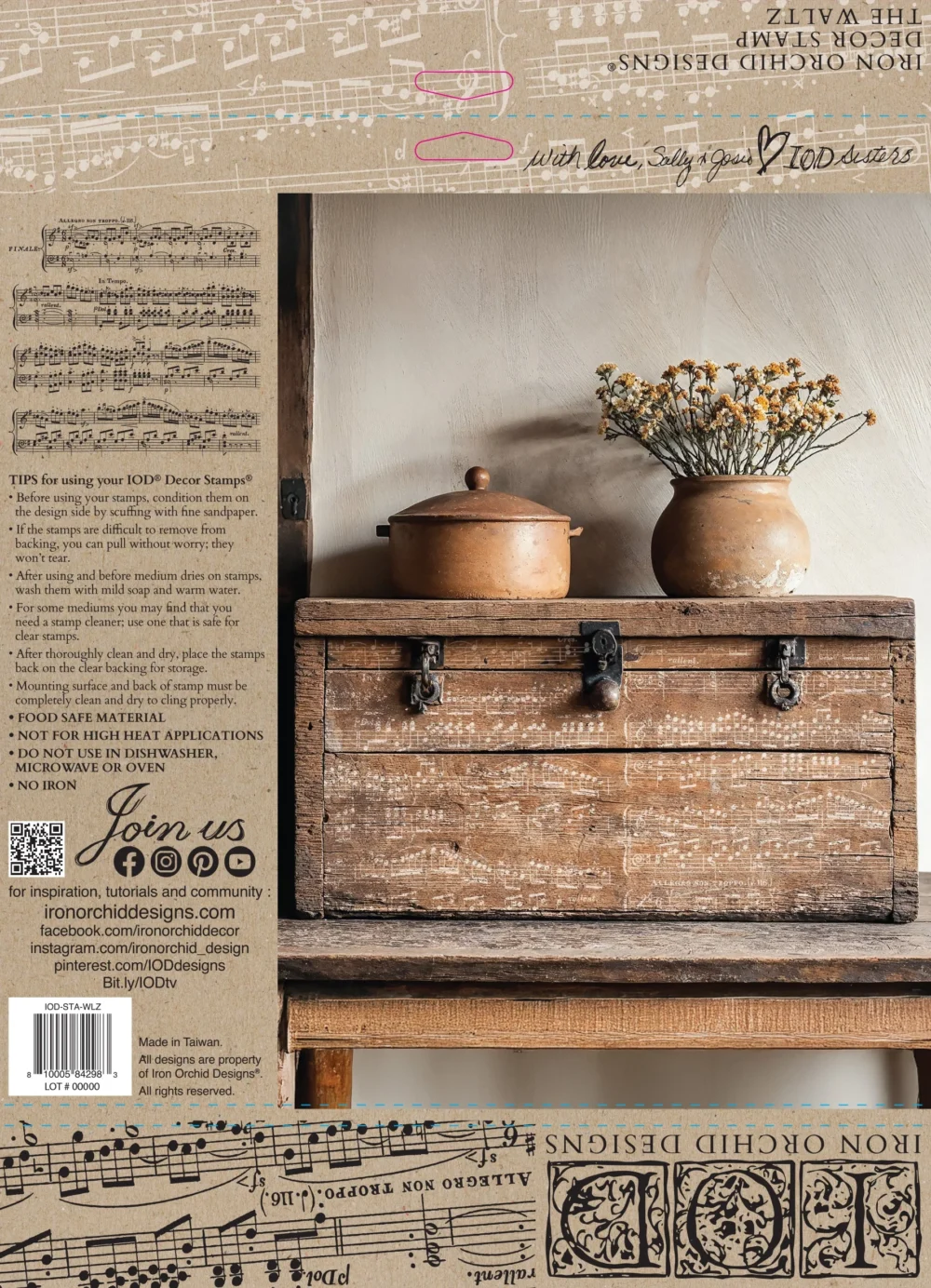 ștampila decorativă iod the waltz note muzicale