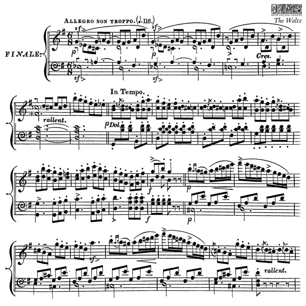 ștampila decorativă iod the waltz note muzicale