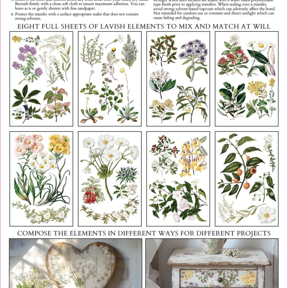 Sarah Featon’s Botanicals transfer decorativ IOD