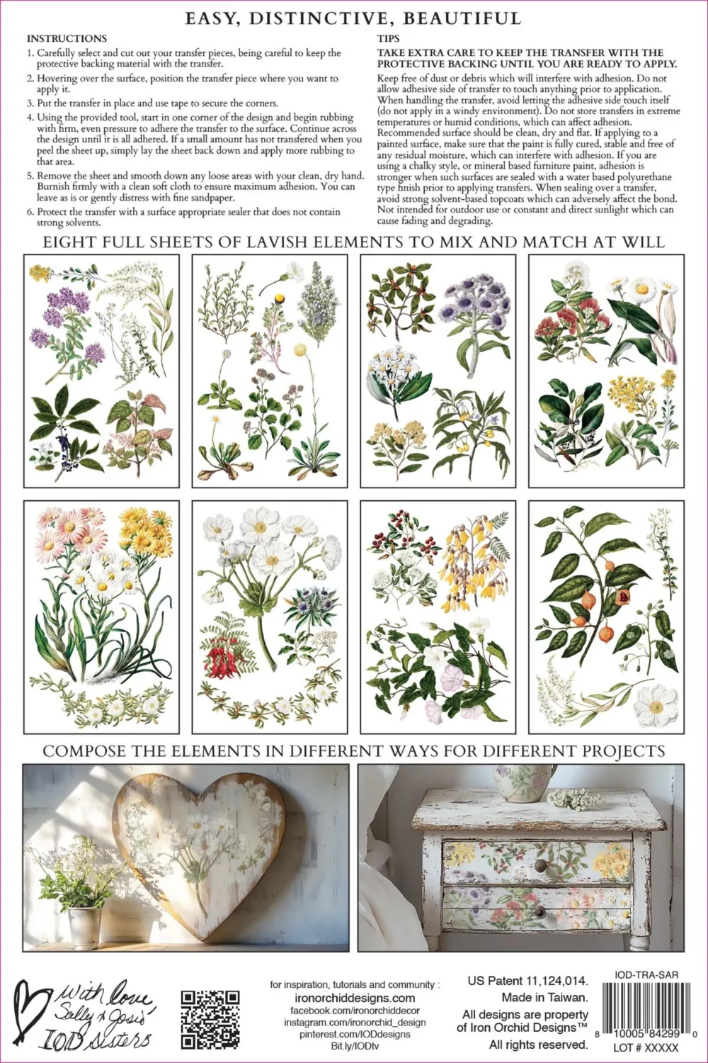 Sarah Featon’s Botanicals transfer decorativ IOD