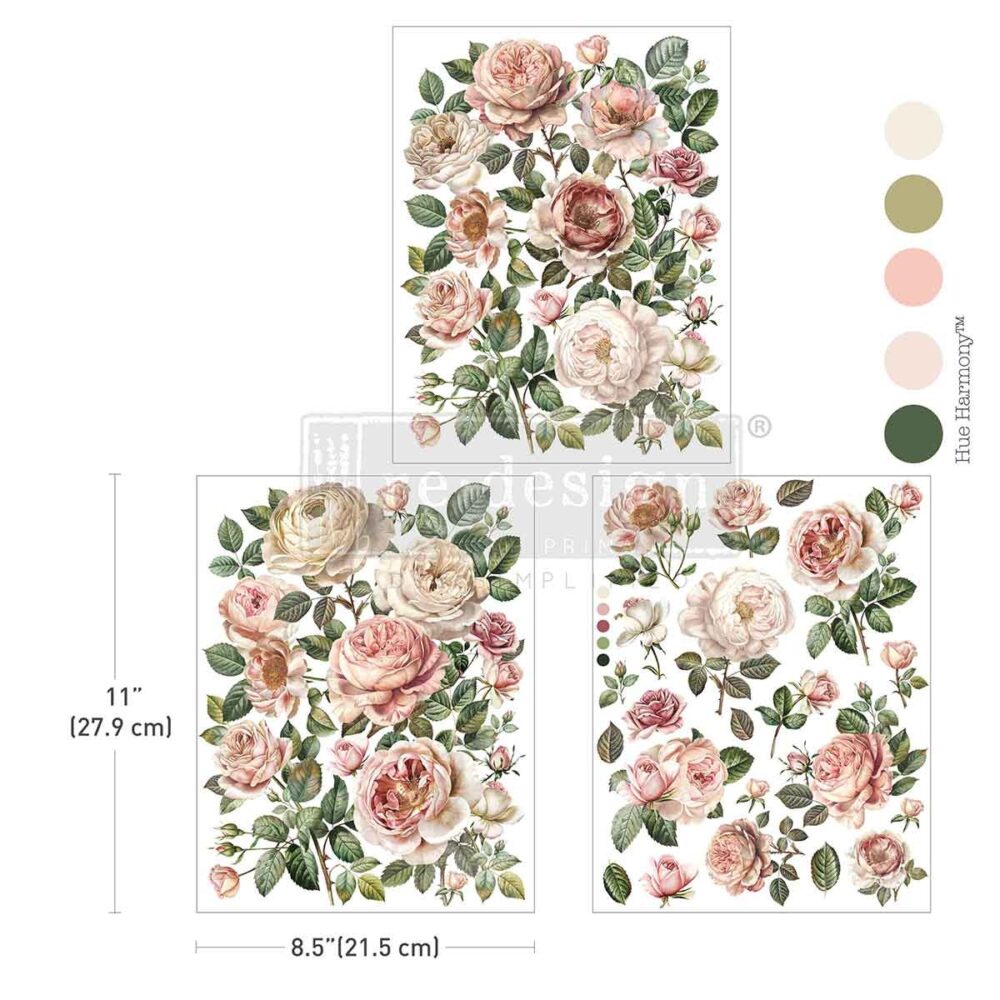 transfer redesign Blush Blossoms trandafiri romantice