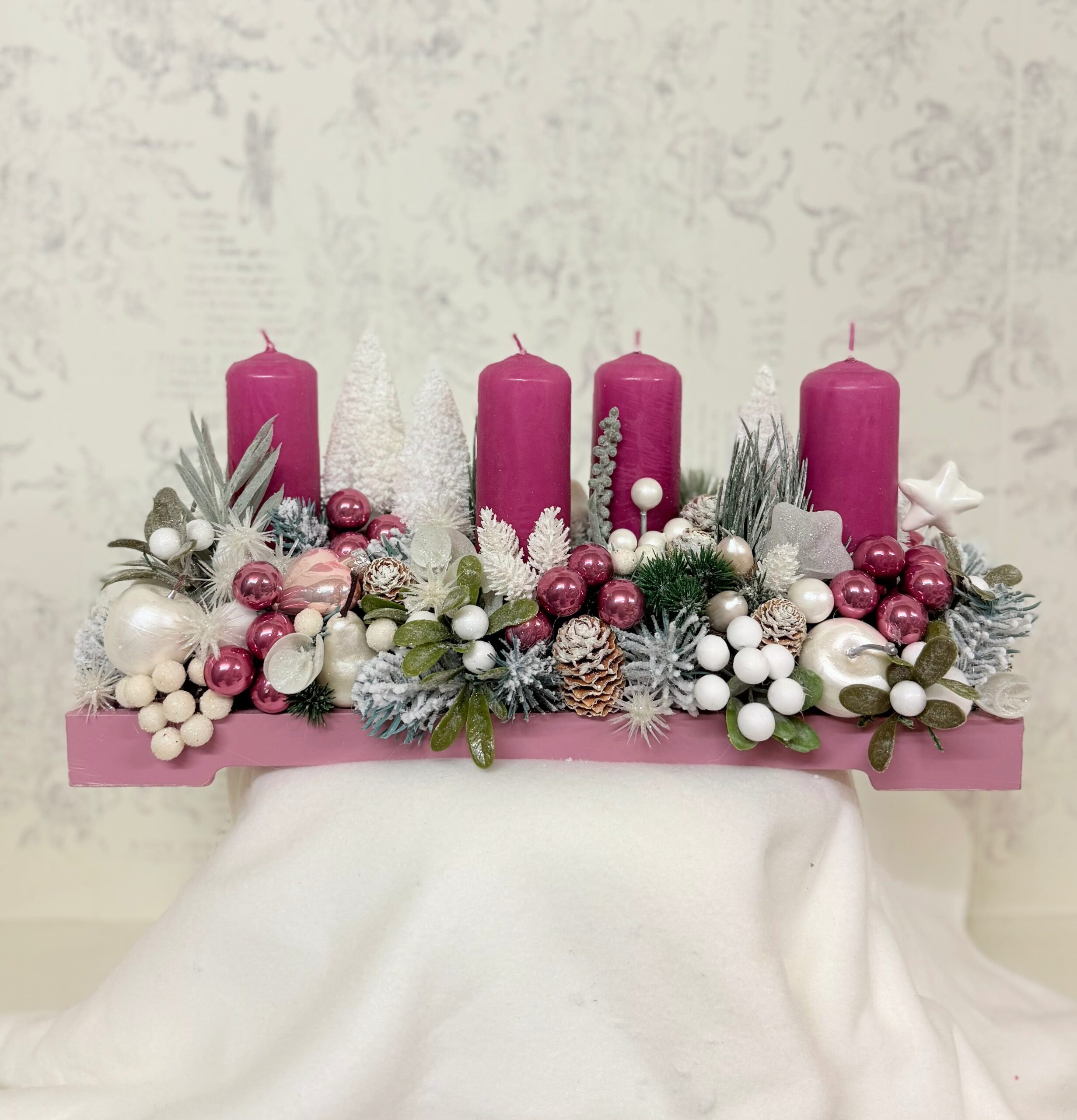 Aranjament de advent nuanțe funia, 40 cm, pentru Crăciun