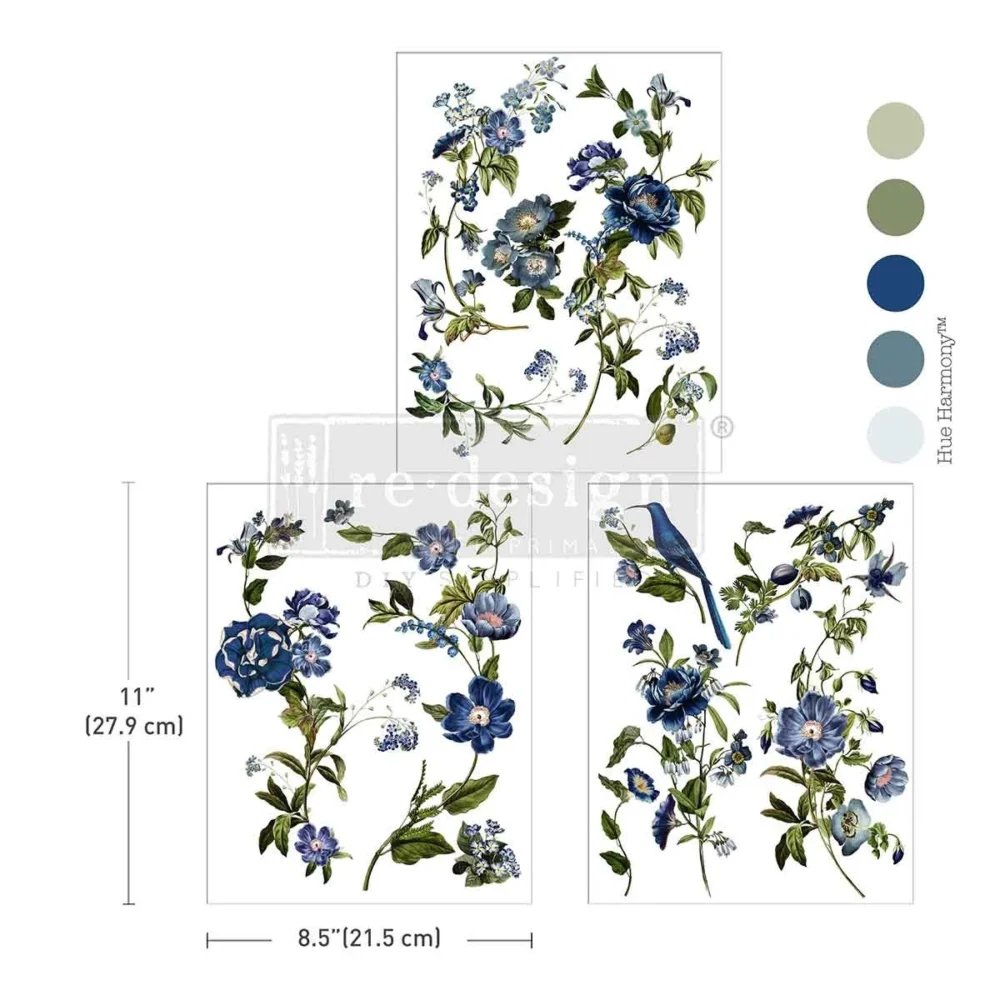 Redesign - Transfer Decorativ - Blue Nest Blooms